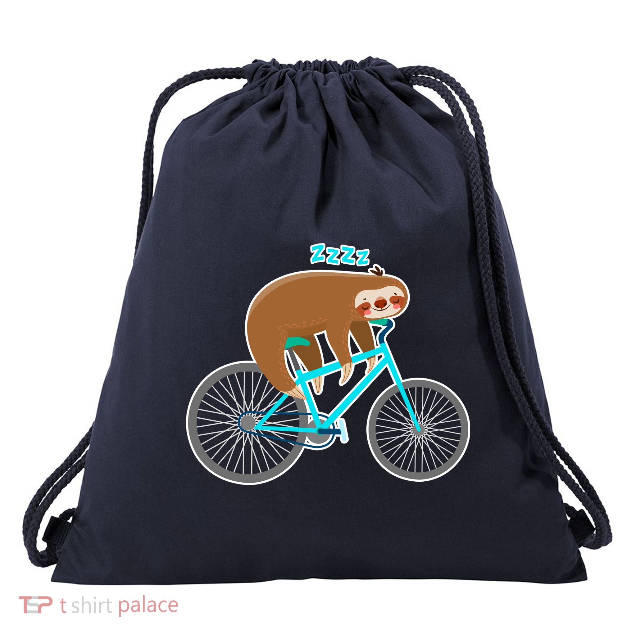 Slow Rider Funny Sloth Drawstring Bag