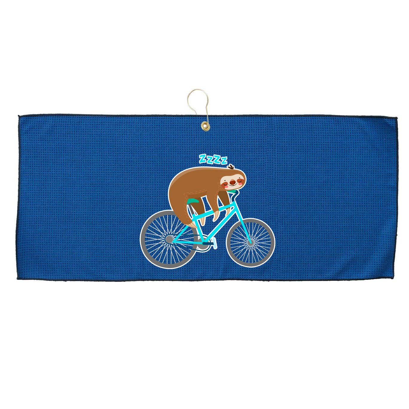 Slow Rider Funny Sloth Large Microfiber Waffle Golf Towel