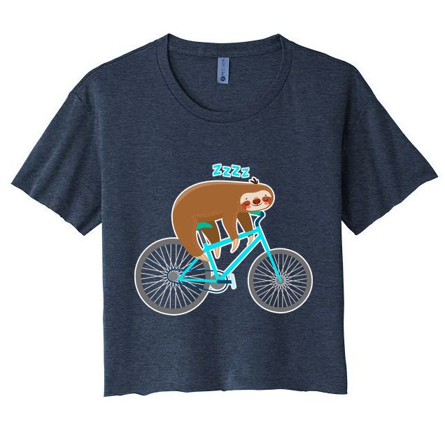 Slow Rider Funny Sloth Crop Top