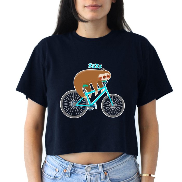 Slow Rider Funny Sloth Crop Top