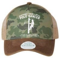 Support Local Pole Dancer Funny Electrician Lineman Gift Legacy Tie Dye Trucker Hat
