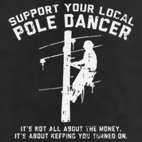 Support Local Pole Dancer Funny Electrician Lineman Gift Beanie