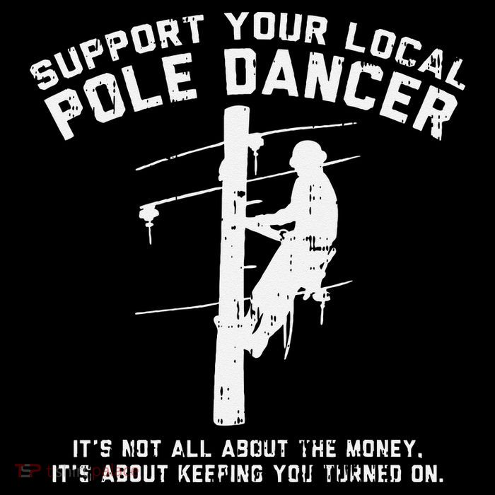 Support Local Pole Dancer Funny Electrician Lineman Gift Flatbill Hat