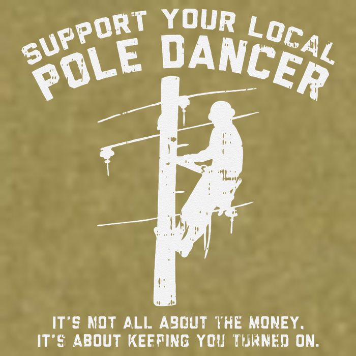 Support Local Pole Dancer Funny Electrician Lineman Gift Garment-Dyed Women's Muscle Tee