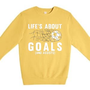 Soccer Lovers Player Football Goal Gift Premium Crewneck Sweatshirt