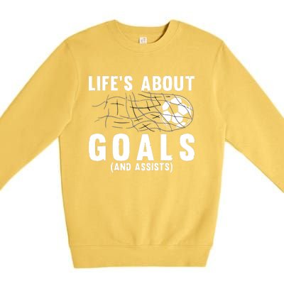 Soccer Lovers Player Football Goal Gift Premium Crewneck Sweatshirt