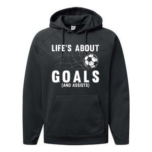 Soccer Lovers Player Football Goal Gift Performance Fleece Hoodie