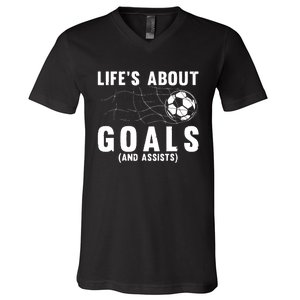 Soccer Lovers Player Football Goal Gift V-Neck T-Shirt