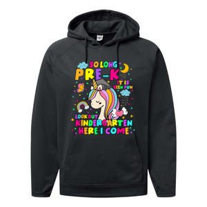 So Long PreK Kindergarten Here I Come Back To School Performance Fleece Hoodie