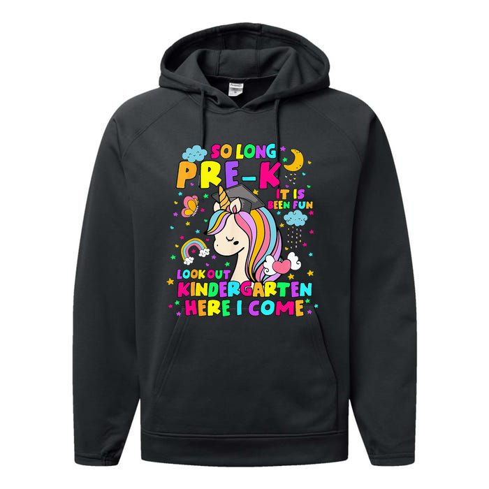 So Long PreK Kindergarten Here I Come Back To School Performance Fleece Hoodie