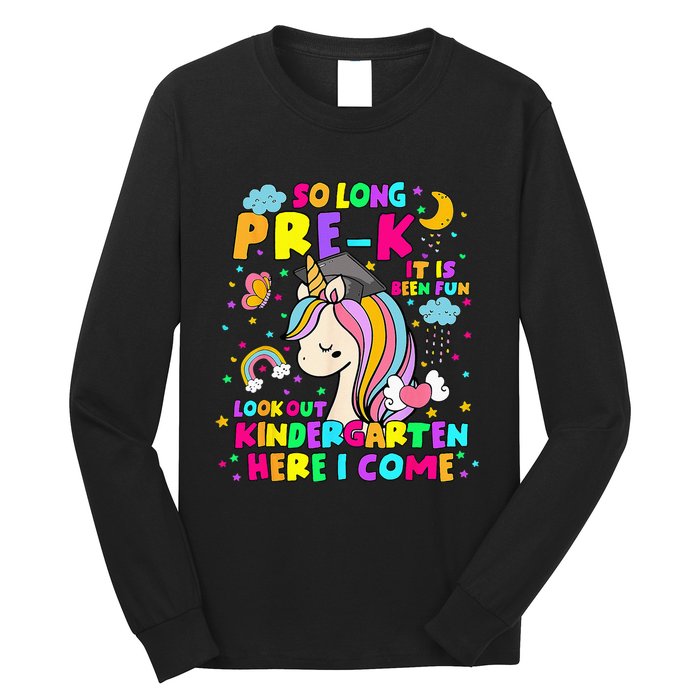 So Long PreK Kindergarten Here I Come Back To School Long Sleeve Shirt