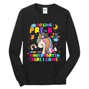 So Long PreK Kindergarten Here I Come Back To School Tall Long Sleeve T-Shirt