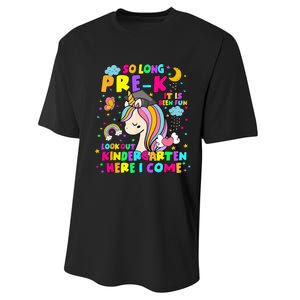 So Long PreK Kindergarten Here I Come Back To School Performance Sprint T-Shirt