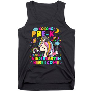 So Long PreK Kindergarten Here I Come Back To School Tank Top