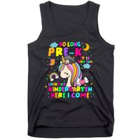 So Long PreK Kindergarten Here I Come Back To School Tank Top