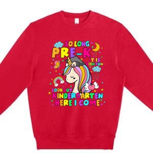 So Long PreK Kindergarten Here I Come Back To School Premium Crewneck Sweatshirt