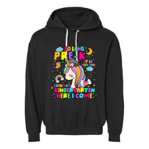 So Long PreK Kindergarten Here I Come Back To School Garment-Dyed Fleece Hoodie