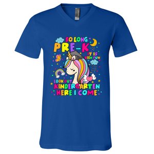 So Long PreK Kindergarten Here I Come Back To School V-Neck T-Shirt