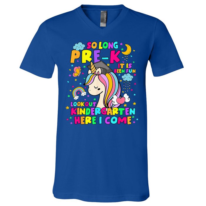 So Long PreK Kindergarten Here I Come Back To School V-Neck T-Shirt