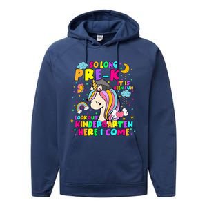 So Long PreK Kindergarten Here I Come Back To School Performance Fleece Hoodie