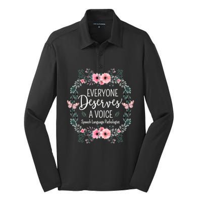 Speech Language Pathologist Cool Gift Slp Therapy Silk Touch Performance Long Sleeve Polo