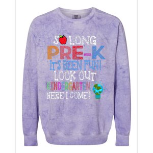 So Long PreK Funny Look Out Kindergarten Here I Come Colorblast Crewneck Sweatshirt