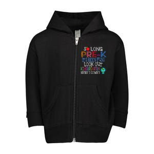 So Long PreK Funny Look Out Kindergarten Here I Come Toddler Zip Fleece Hoodie