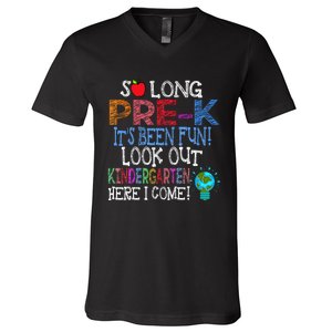 So Long PreK Funny Look Out Kindergarten Here I Come V-Neck T-Shirt