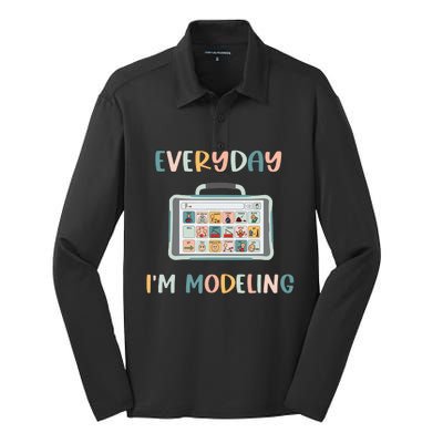 Speech Language Pathologist Everyday Im Modeling SLP Silk Touch Performance Long Sleeve Polo