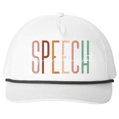 Speech Language Pathologist Slp Speech Therapy Pathology Meaningful Gift Snapback Five-Panel Rope Hat