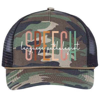 Speech Language Pathologist Slp Speech Therapy Pathology Meaningful Gift Retro Rope Trucker Hat Cap