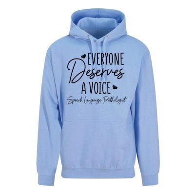 Speech Language Pathologist Everyone Deserves A Voice Outfit Unisex Surf Hoodie