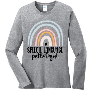 Speech Language Pathologist Speech Therapy Slp Gift Boho Great Gift Ladies Long Sleeve Shirt