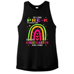 So Long Pre-K Look Out Kindergarten Graduation Gifts Rainbow Ladies PosiCharge Tri-Blend Wicking Tank