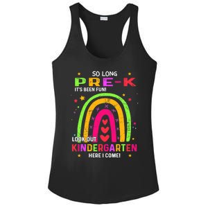 So Long Pre-K Look Out Kindergarten Graduation Gifts Rainbow Ladies PosiCharge Competitor Racerback Tank