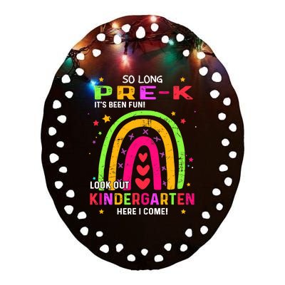 So Long Pre-K Look Out Kindergarten Graduation Gifts Rainbow Ceramic Oval Ornament