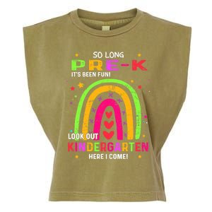 So Long Pre-K Look Out Kindergarten Graduation Gifts Rainbow Garment-Dyed Women's Muscle Tee