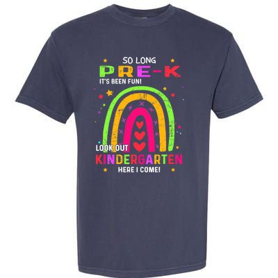 So Long Pre-K Look Out Kindergarten Graduation Gifts Rainbow Garment-Dyed Heavyweight T-Shirt