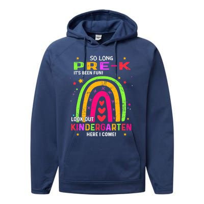 So Long Pre-K Look Out Kindergarten Graduation Gifts Rainbow Performance Fleece Hoodie