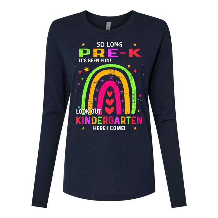 So Long Pre-K Look Out Kindergarten Graduation Gifts Rainbow Womens Cotton Relaxed Long Sleeve T-Shirt