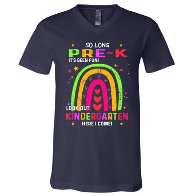 So Long Pre-K Look Out Kindergarten Graduation Gifts Rainbow V-Neck T-Shirt