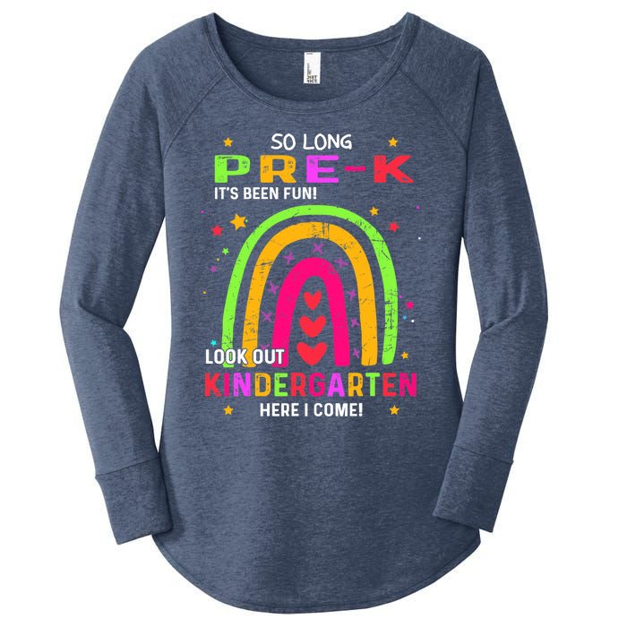 So Long Pre-K Look Out Kindergarten Graduation Gifts Rainbow Women's Perfect Tri Tunic Long Sleeve Shirt