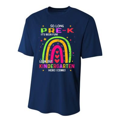 So Long Pre-K Look Out Kindergarten Graduation Gifts Rainbow Performance Sprint T-Shirt