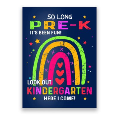 So Long Pre-K Look Out Kindergarten Graduation Gifts Rainbow Poster