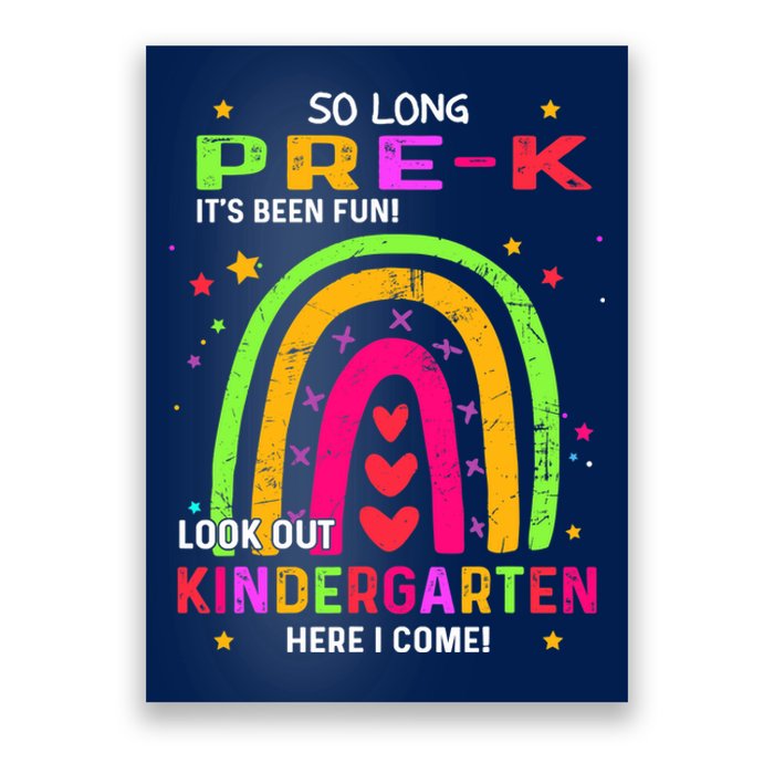 So Long Pre-K Look Out Kindergarten Graduation Gifts Rainbow Poster