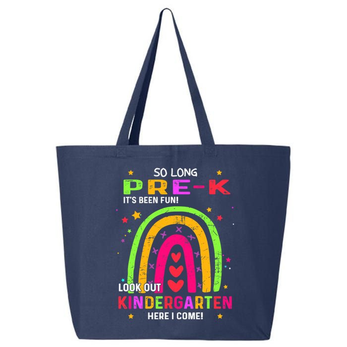 So Long Pre-K Look Out Kindergarten Graduation Gifts Rainbow 25L Jumbo Tote