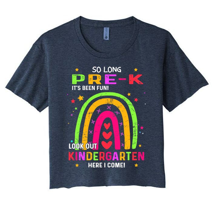 So Long Pre-K Look Out Kindergarten Graduation Gifts Rainbow Women's Crop Top Tee