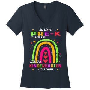 So Long Pre-K Look Out Kindergarten Graduation Gifts Rainbow Women's V-Neck T-Shirt