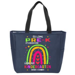 So Long Pre-K Look Out Kindergarten Graduation Gifts Rainbow Zip Tote Bag