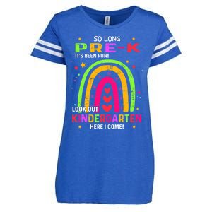 So Long Pre-K Look Out Kindergarten Graduation Gifts Rainbow Enza Ladies Jersey Football T-Shirt